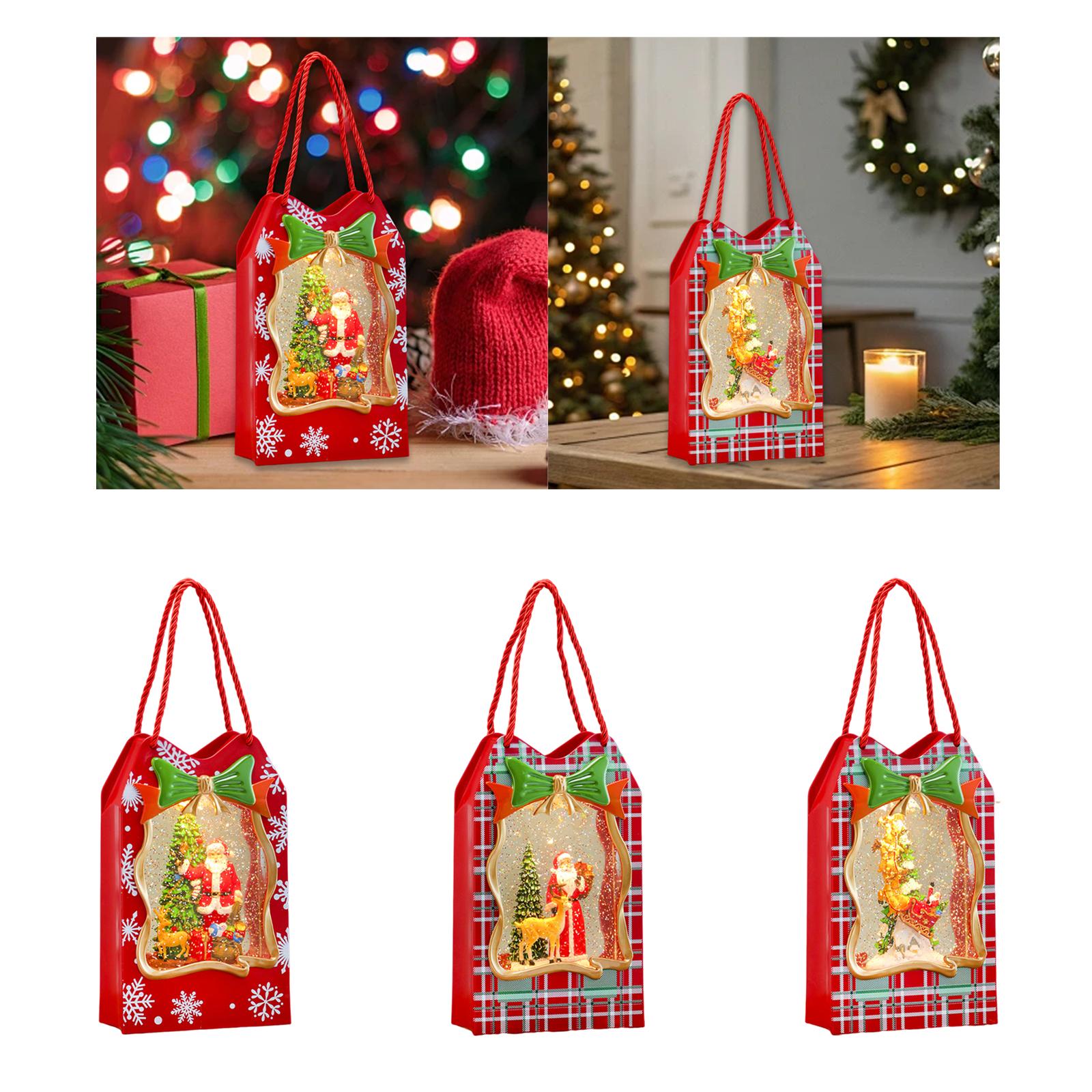 

Christmas Snow Globe Xmas Gifts Glittering Battery or USB Powered Desktop Ornament for Cabinet Indoor Festive Centerpiece Decor Santa Figure Sleigh