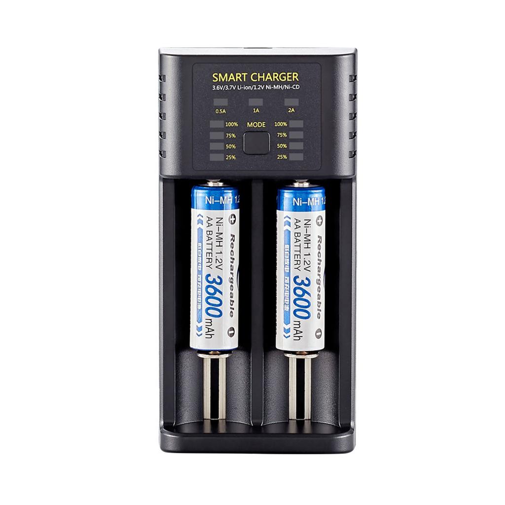 Universal Rechargeable Battery Charger Charging Adapter USB 2 Slots Battery Charging Tool for 18500/18650/18700/20700