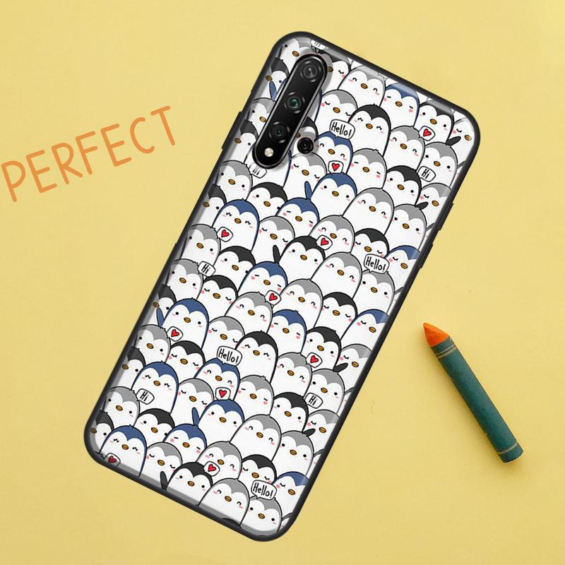 Cute Kawaii Penguin For Huawei Nova 8i 12i 11i 12s Y73 Y72 Y61 Y91 Y90 Y70 Y60 9 10 SE P30 P40 Lite P60 Pro Case