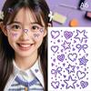Colorful Face Rhinestone Stickers 1 Sheet Self Adhesive Heart Star Design for School Talent Show Stage Makeup