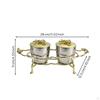 Condiment Jar with Stand Stainless Steel Jars GoldenHuedTone Seasoning Pot Rack for