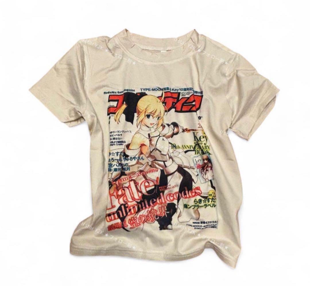 

[Б/У] Y2k аниме футболка журнал короткая облегающая футболка Хэйсэй гранж винтажная одежда