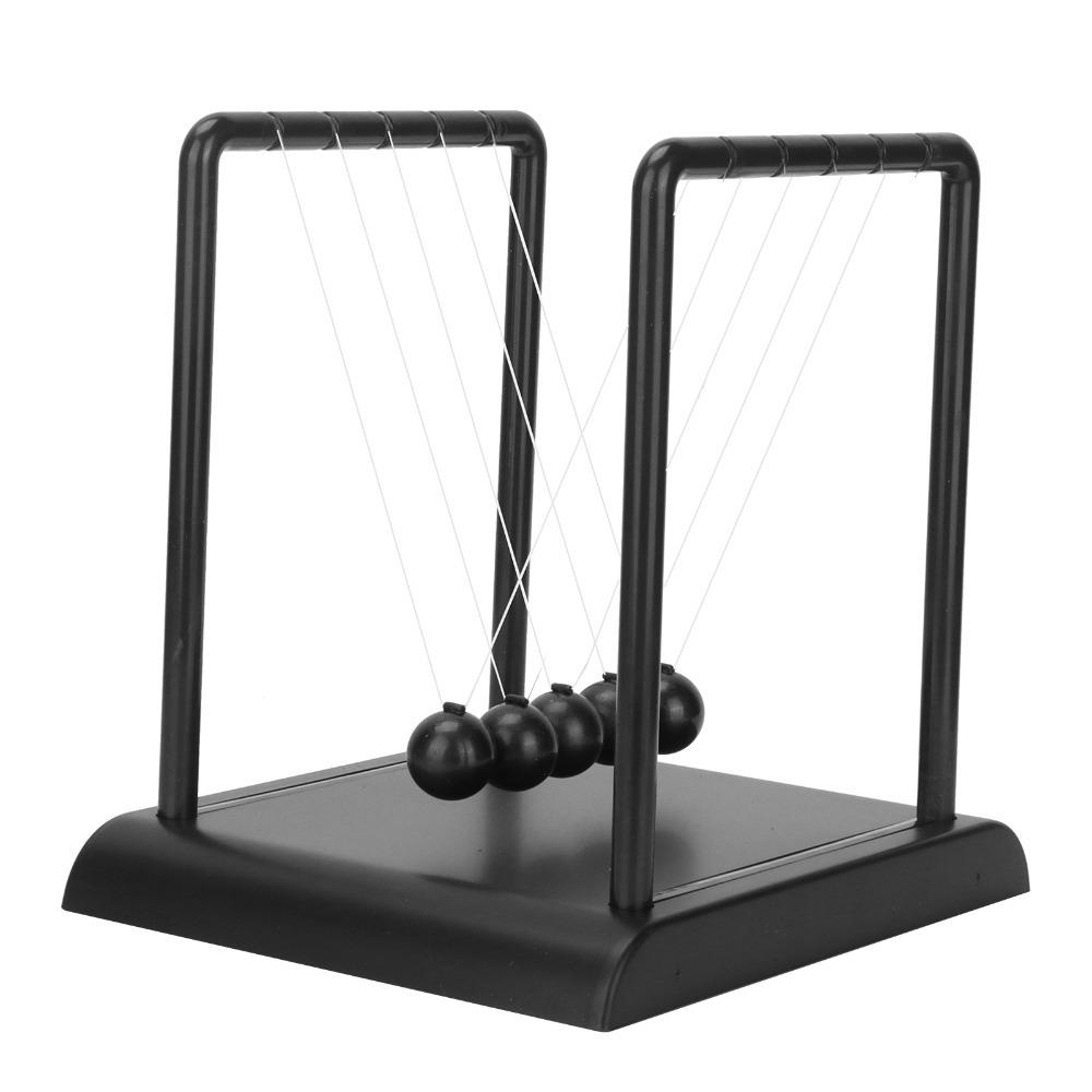 Steel Construction Pendulum Balance Balls Black Educational Decoration Toy Office Decor