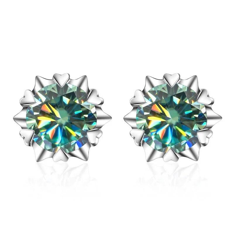 Cercei eleganti, bijuterii din argint S925, cu formă drăguță de fulg de zăpadă de 5 mm și 6,5 mm pentru femei, cupluri, cadouri prietene