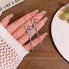 Exquisite Flash Zircon Bow Stud Earrings Women's Light Luxury Earrings Long Fringed Ear Jewelry