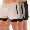 Men's Gym Sports Training Shorts With Breathable Mesh And Zippered Pockets