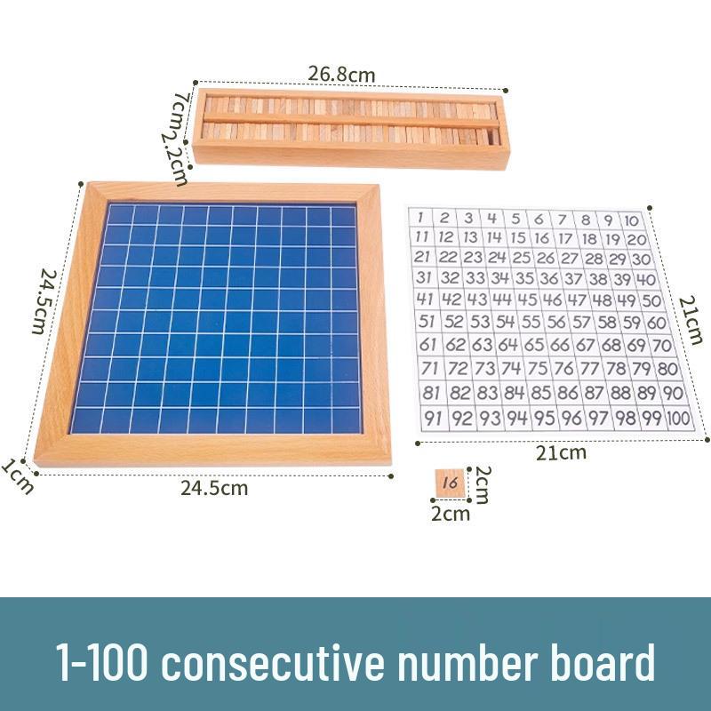 Montessori Wooden 1-100 Board: Educational Math Toy for Children