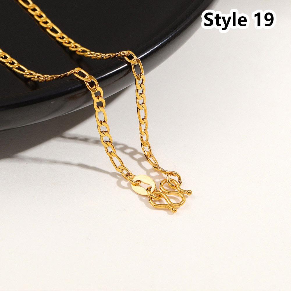1Pcs New Titanium Steel Chain Necklace 45cm Non-fading Clavicle Chain All-match M-shaped Women's Simple Necklace