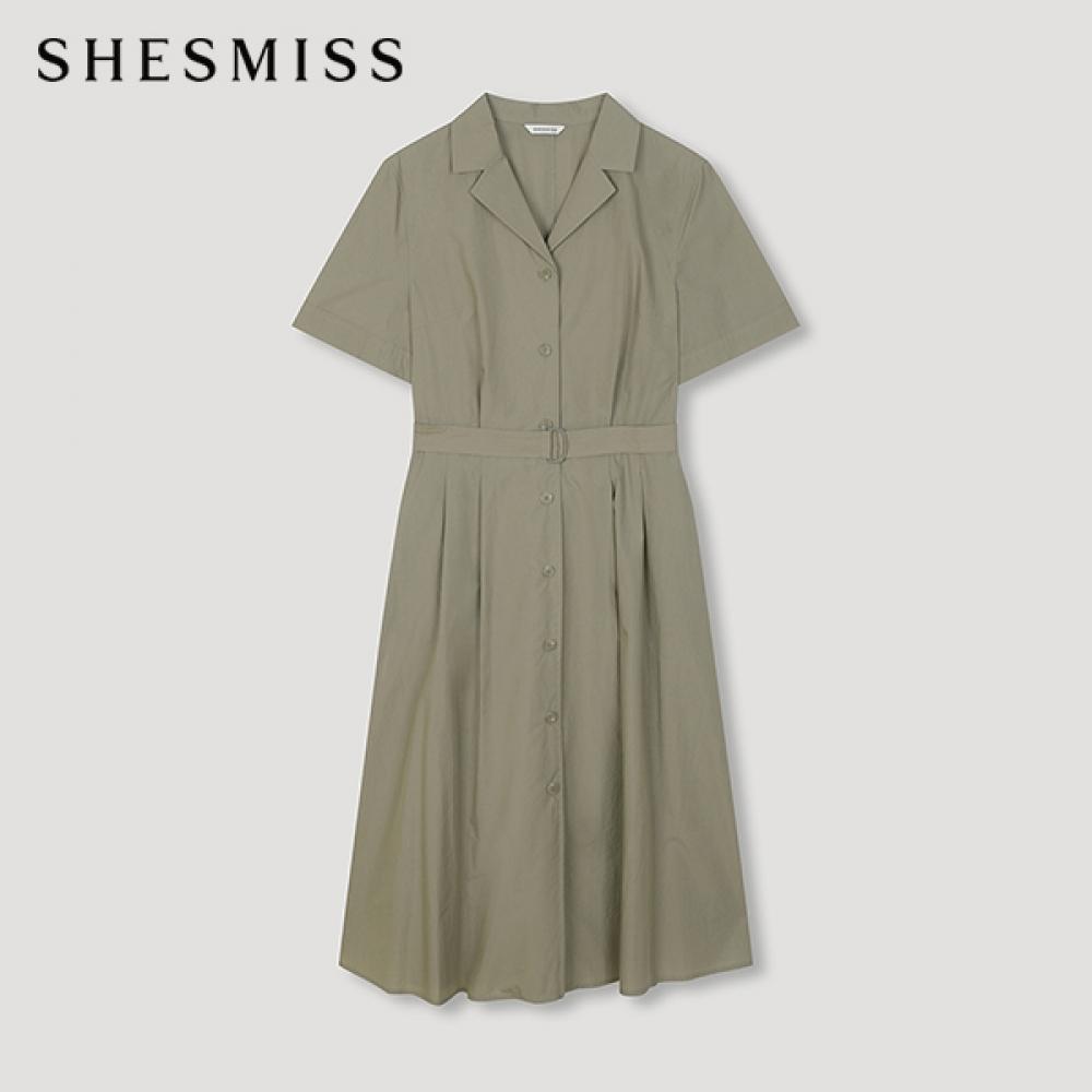 

She S miSS Back Banding Shirt dreSS Swwopn21080 Kh Khaki/55