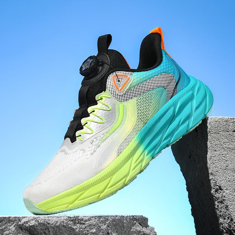 Summer sports shoes new rotating button ultra-light shock-absorbing running shoes large size couple casual shoes