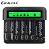 PALO 8 Slots LCD Display USB Smart Battery Charger for AA AAA SC C D Size Rechargeable Battery 1.2V Ni-MH Ni-CD Quick Charger