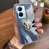 Luxury Bling Rhinestone Heart Ring Bracket Clear Phone Case for Vivo Y75 5G,Y55 5G,Y30 5G Stand Cover