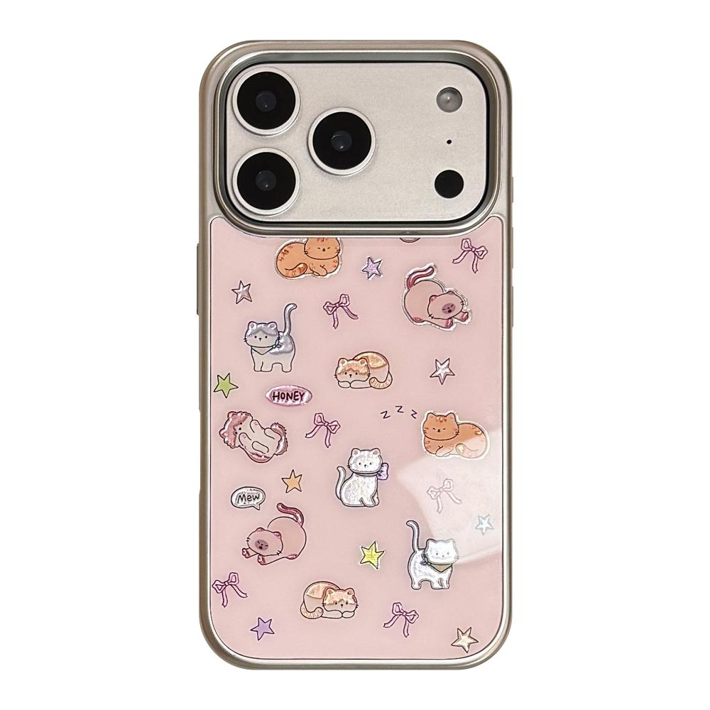 Adorable Gold-plated Cat Design, Suitable for IPhone 17 Pro Max and IPhone 16, Multiple Models Available