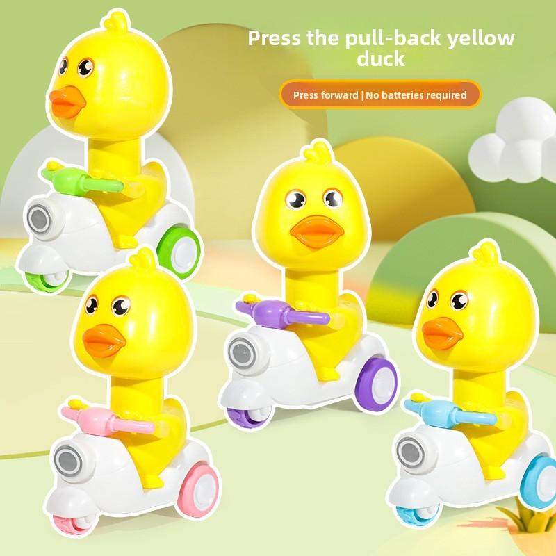 Plastic Pushback Kids Toy Car With Cartoon Duck Design For Developing Motor Skills And Parentchild Play