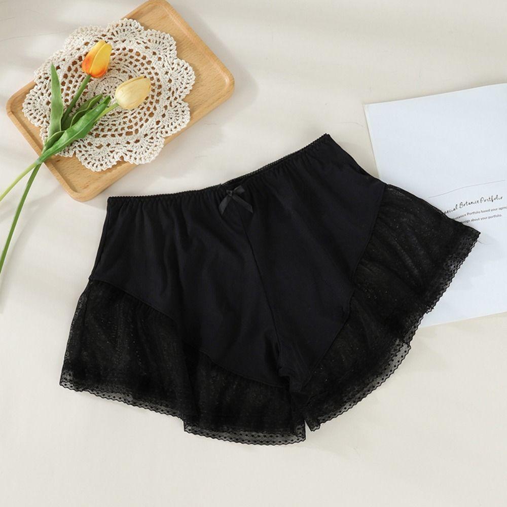 

Loose Safety Short Pants Bowknot Sleep Bottoms Leggings Pajamas Shorts Summer білий