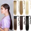Women Long Straight Ponytail Wig Hair Extensions Black Brown Blond Synthetic Wig Wrap Around Clip-in Natural Daily Use