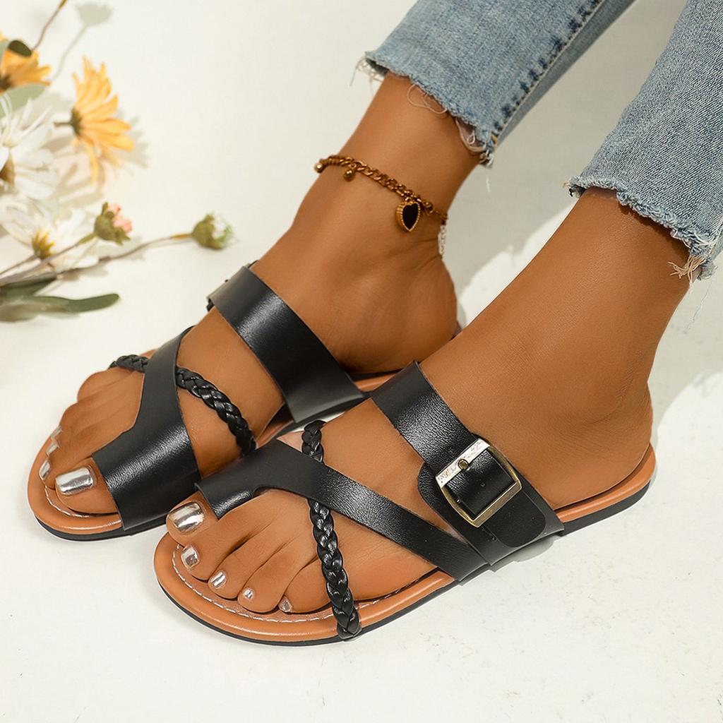 Mode Die neuen Sommer-Übergrößen-Slipper 2025, Flip-Flop-Freizeit-Flachslipper und Zehensandalen für draußen