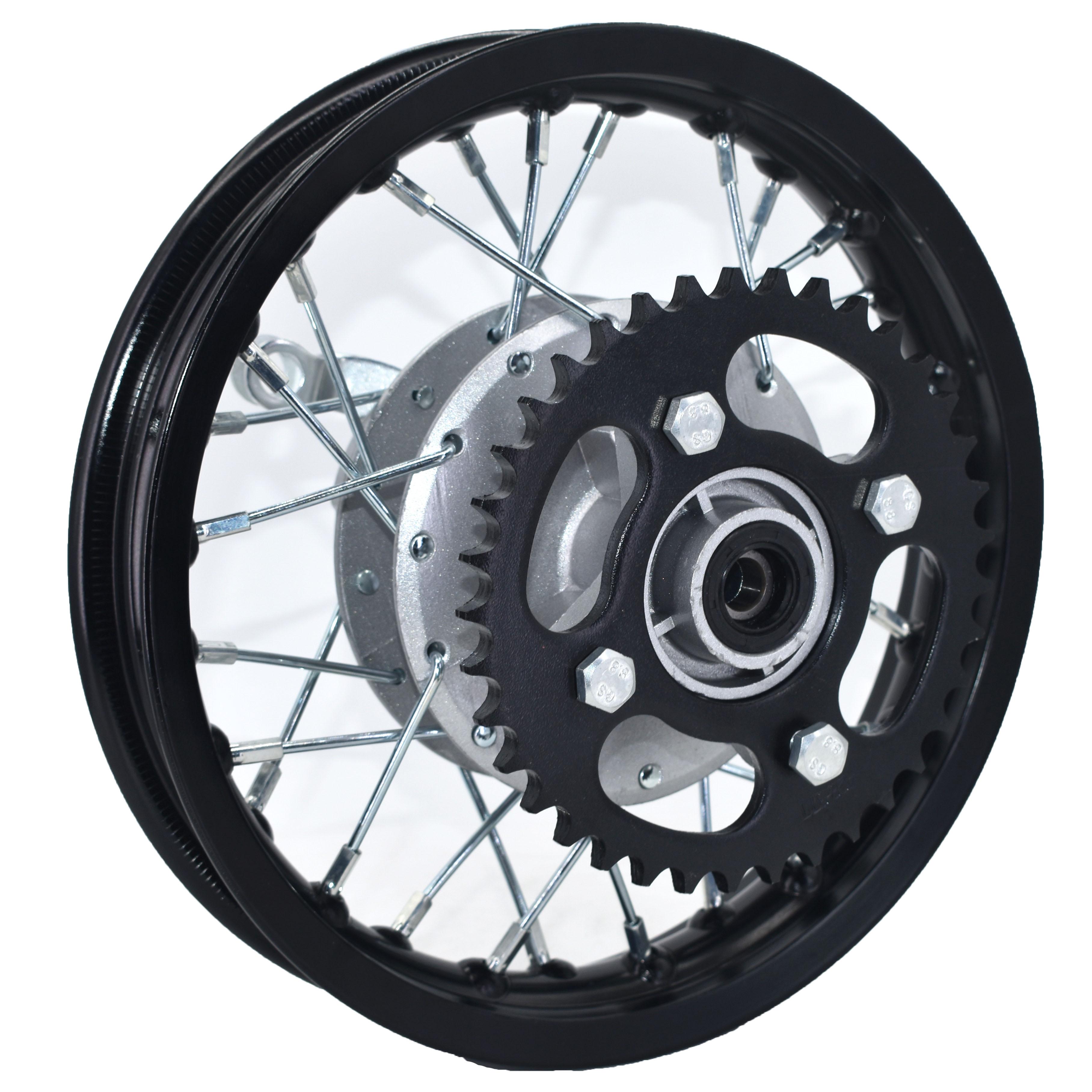 

Aluminum Alloy Rear Wheel 1.40-10 Circle Drum Brake Hub 12mm with sprockets For Small Kid s Dirt Pit Bike Motorcycle чёрный