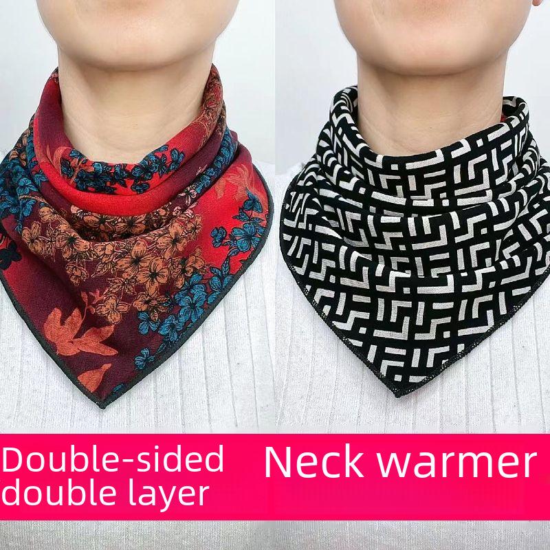 Damen Koreanischer Stil Doppelseitiger Samt Baumwolle Dreieckstuch für Herbst und Winter
