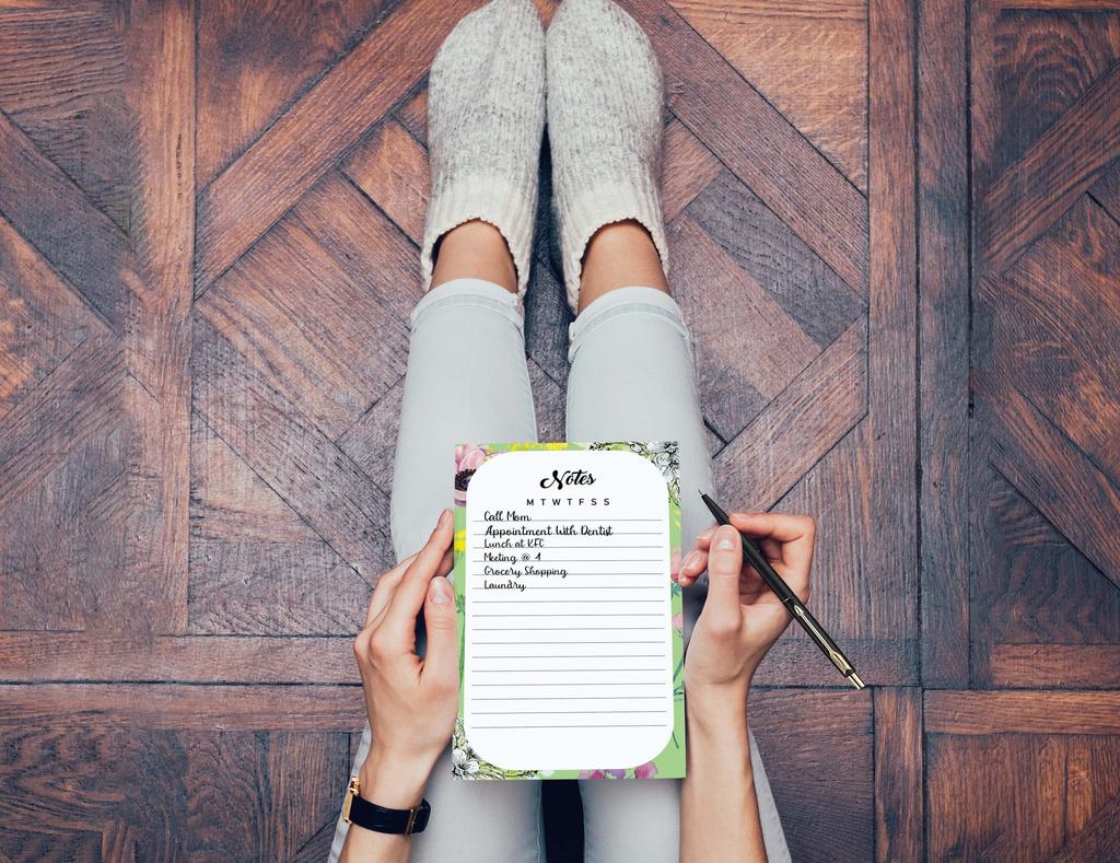 Inkdotpot Pack Of 2 Daily Planner List Undated Notepads, Memo Pad To-Do List Tear Off List Pad- Organizer- Scheduler- Organize Tasks (50 Sheets