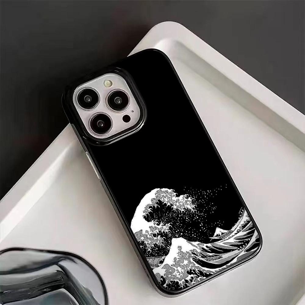 Ukiyo-e wave TPU phone case suitable for iPhone 17 16 15 14 13 12 11 Pro/Max/Plus anti drop and shockproof back cover