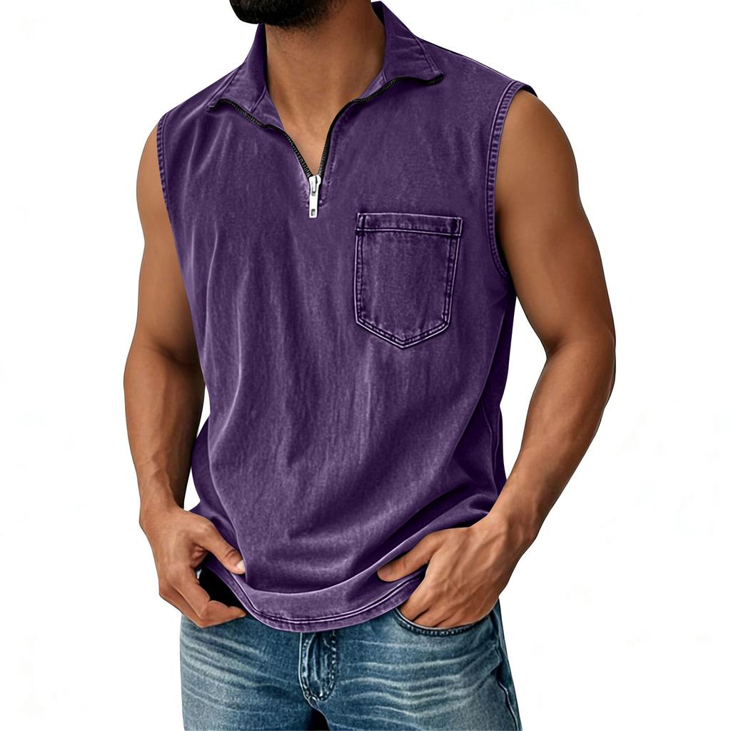 Heren Retro Vest met Halve Rits Heren Casual en Comfortabel Vest