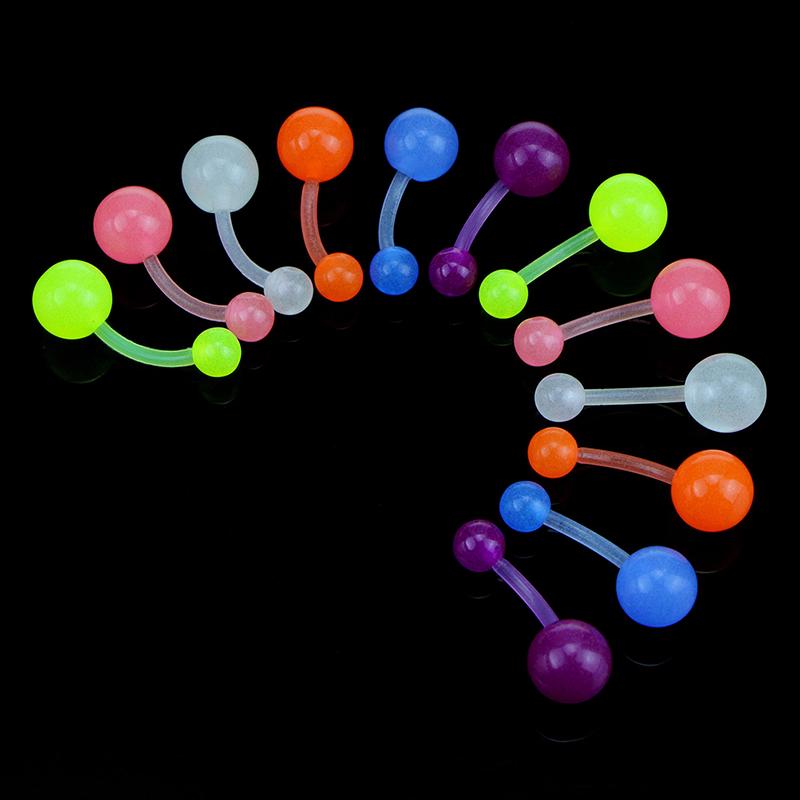 1Set leuchtende flexible Nabelpiercing-Ringe gemischter Bauchnabelpiercing-Körperschmuck