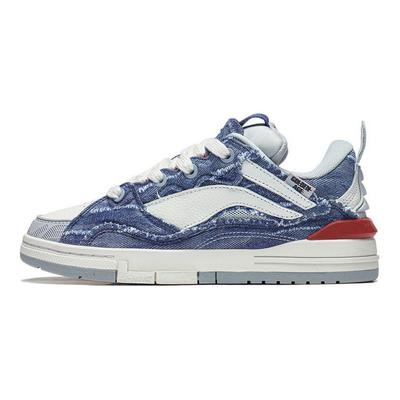 Li Ning We Wo Arany Farmer Csúszásmentes Kopásálló Alacsony Szárú Alkalmi Cipő Női tornacipő Kék Fehér AECS074-10