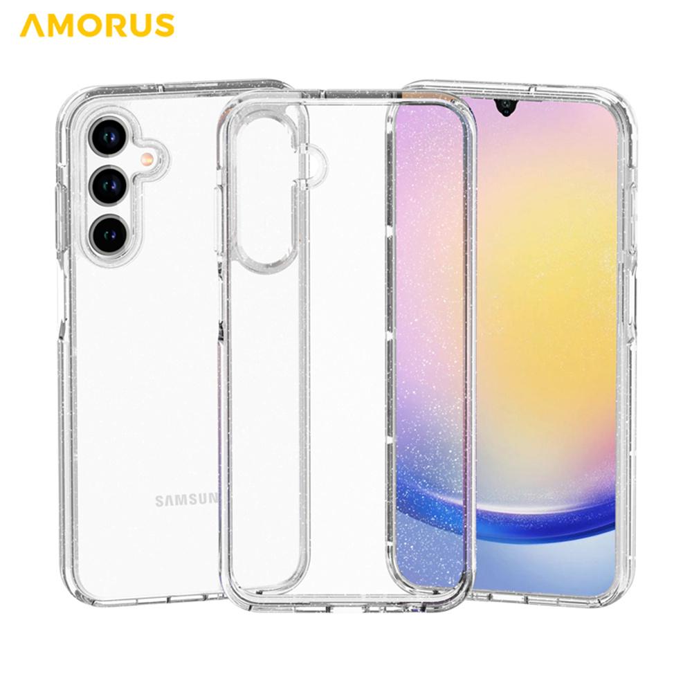 AMORUS Für Samsung Galaxy A15 4G/5G Hülle Weiches TPU Hartes PC Rückteil Stoßfest Handyhülle