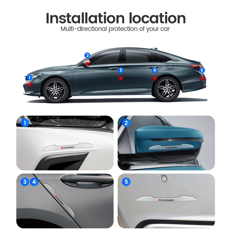 Bumper Strip Car Door Anti-Collision Emblem Sticker For Citroen C4 C3 C5 AIRCROSS C5X e-C4 X e-C3 C-Crosser C-Elysee C4 Cactus aor123