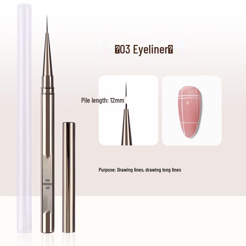 Metal Rod Nail Art Brush Set: Gel Polish, Painting, Flower & Liner Brushes