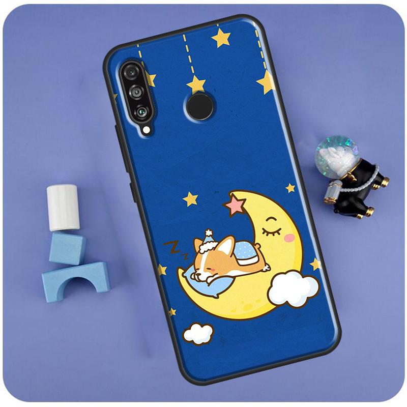 Cute Cartoon Corgi For Huawei Nova Y70 Y91 Y90 Y60 Y61 Y72 Y73 3i 7i 8i 11i 12i 9 10 SE P20 P30 P40 Lite Case