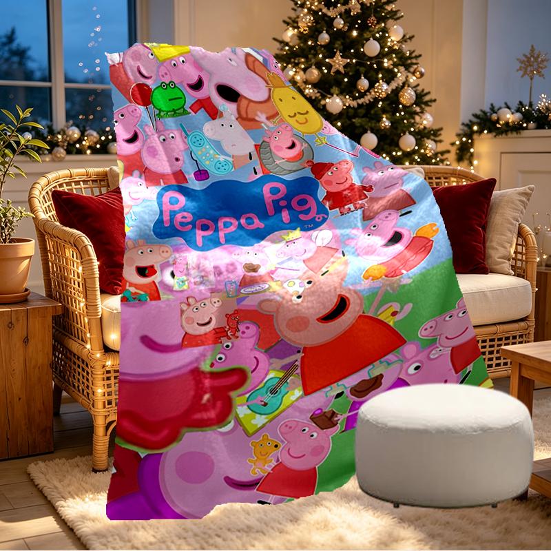 Peppa Pig Print Blanket - Soft & Comfortable, for Bedroom, Travel, Sofa, Home Decoration - Birthday Christmas Gift for Friend