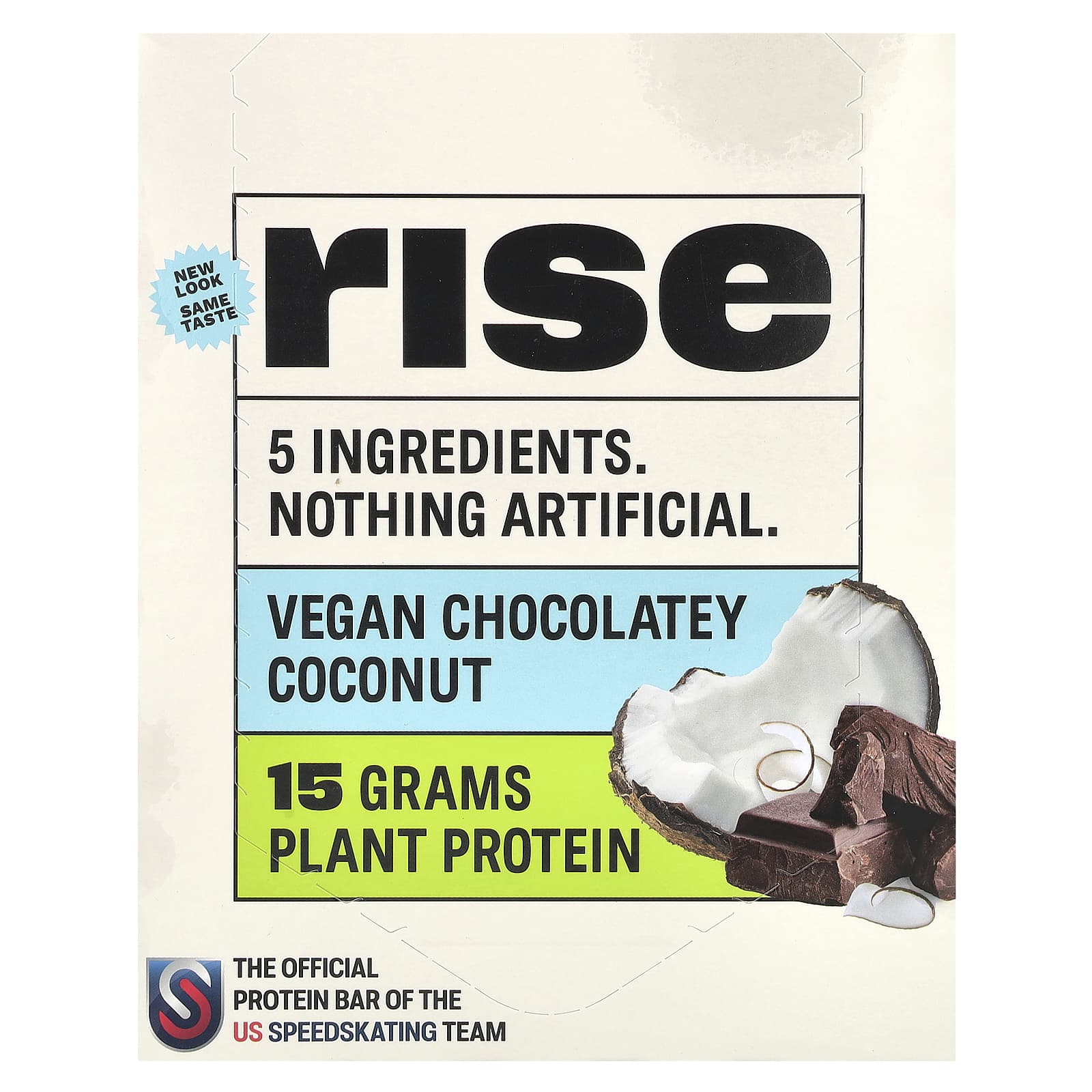 

Rise Bar, protein bar, vegan chocolate coconut, 12 bars, 60g (2.1oz) each