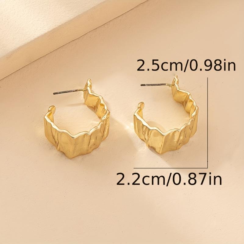 Fashion Trend Pleated Simple Earrings Daily Commute Fashion Earrings Personality Versatile