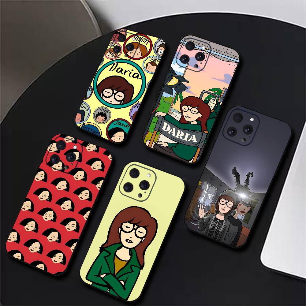 Anime D-Daria Phone Case Black Silicone Soft Shell For IPhone 17 16 15 14 13 12 11 Air Pro Max Plus Hot Sale