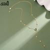 EFFIE QUEEN Retro Women's Fashion Green Zircon Y Necklace 925 Pure Silver 5A CZ Long Y Sexy Choker Chain Wedding Jewelry BQN39
