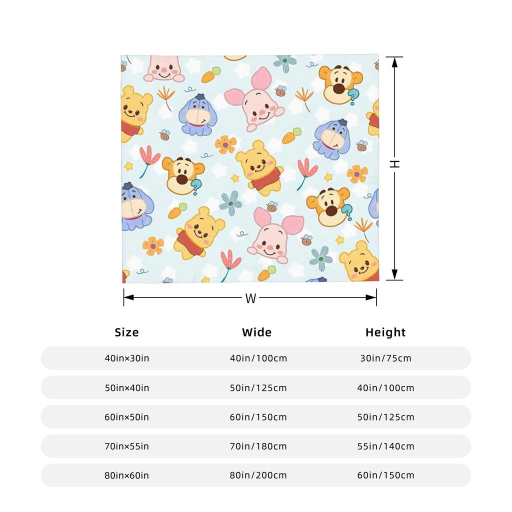 Tigger Blanket Fleece Winnie The Pooh Ultra-Soft Throw Blanket for Bedroom Sofa Bedspread