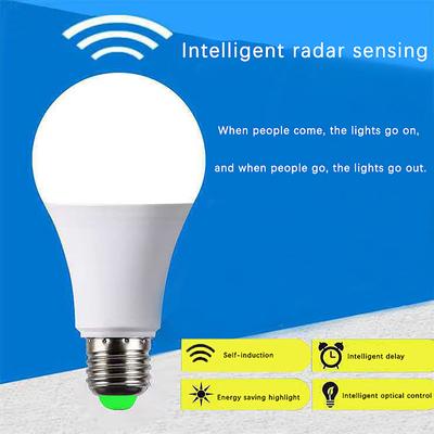 220V E27 7W 9W 12W 18W LED Lampe Auto Smart Infrarot Glühbirne Energiesparend Bombillas Zuhause Veranda Mikrowellenradar Bewegungssensor Licht