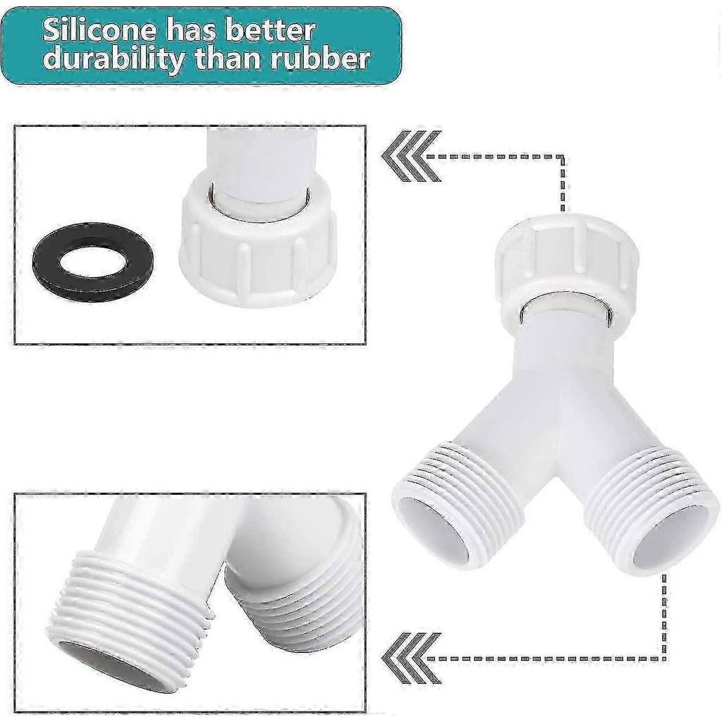 Washing Machine Y Piece, Plastic 3/4 Hose Connector, Appliance Inlet Bsp Hose Y-piece Splitter Connector, For Washing Machine Dish Washer 2pcs-Good