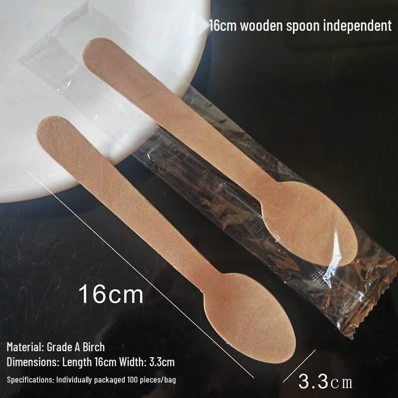 ZISIZ Disposable Wood and Rice Husk Cutlery Set