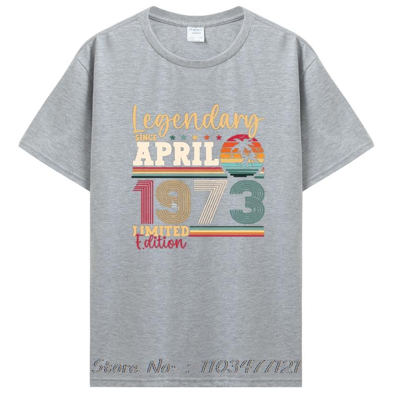 Best Of 1973 Birthday Gifts T Shirt Men's Cotton Funny T-Shirt Old Graphic T Shirt Men Clothing Oversized Tshirt Tees