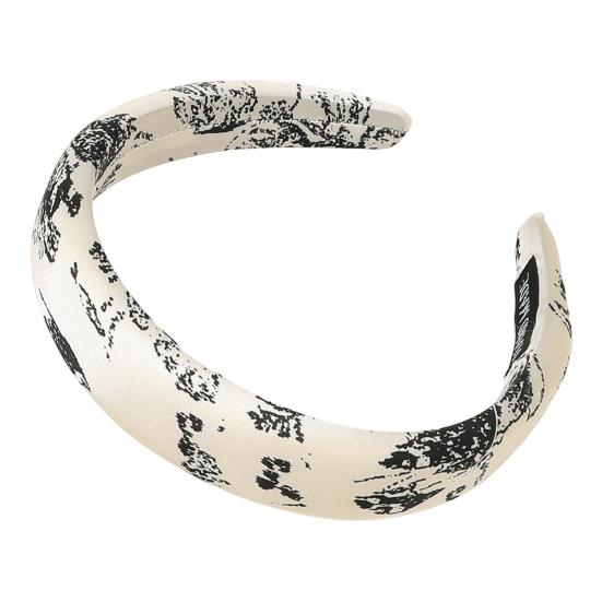 Women Hair Hoop Heightened Design Tie-Dye Print Headband Elastic Ink Painting Headpiece Hair Accessories