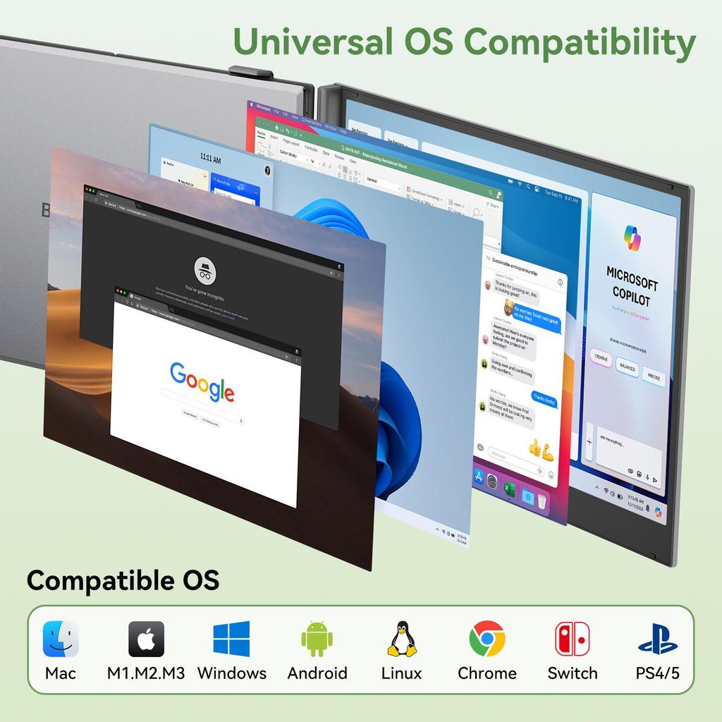Blackview DCM8 Pro 15.6" Dual Portable Monitor Ultra-Thin 4.6mm, 1.2kg, TÜV Low Blue Light