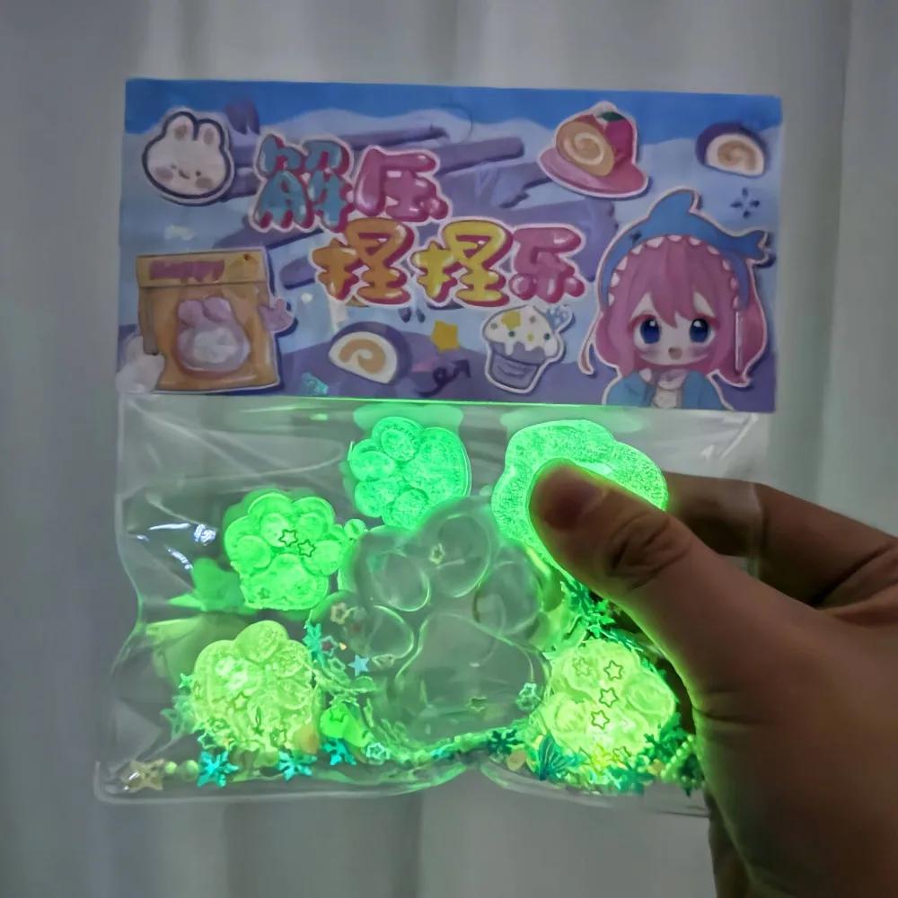 Luminous Cat Paw Squishy Fidget Toy Stress Relief Relax Toys Sticky Decompressing Pinching Cat Claw Soft Squeeze Toys For Kids