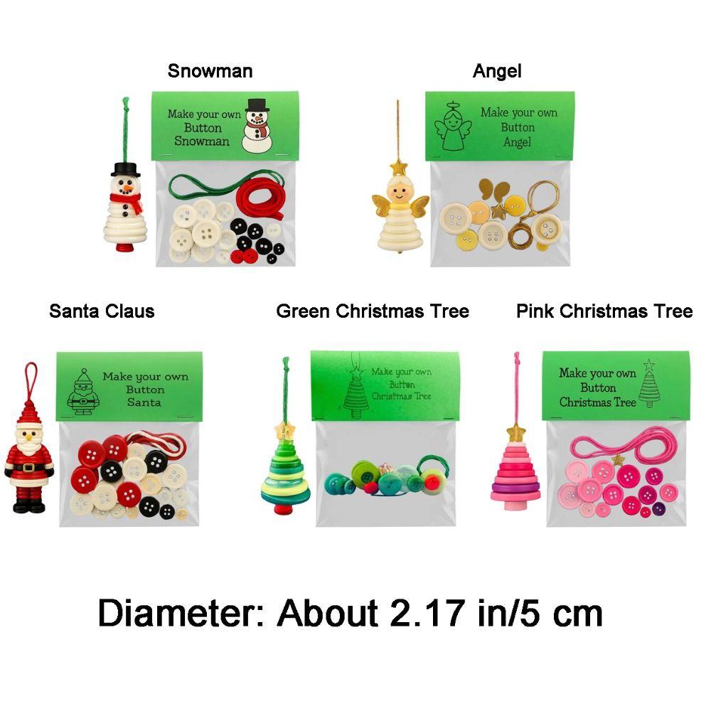 Handmade DIY Button Snowman Ornament Multiple Designs Santa Button Ornament Kit Christmas Trees