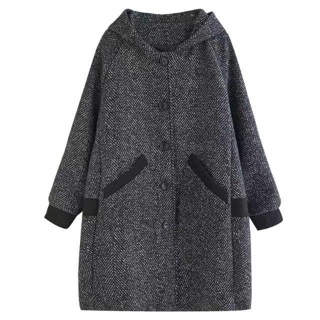 Women's Autumn and Winter Loose Hooded Plus Size Coat Casual Temperament Daily Jacket