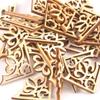 50pcs Wooden Ornament Book Corner Protector DIY Crafts Home Decoration Box Book Scrapbook Album Corner Wood Slices