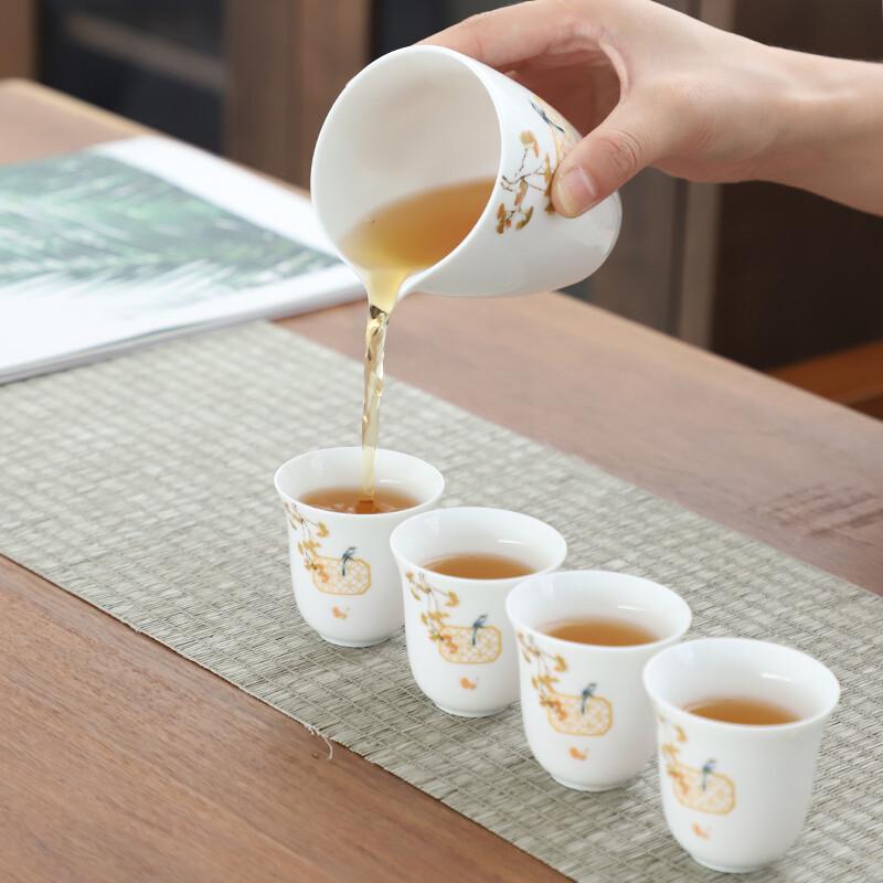 Magpie & Plum Blossom White Porcelain Tea Set