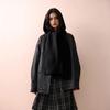 Women's Color Knit with Hood and Neck Warmer, Warm Winter Hat for Cold
